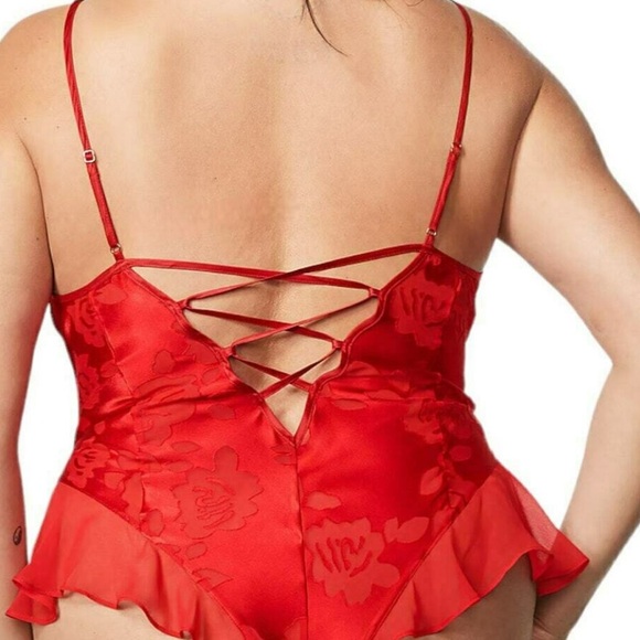 NWT Victoria’s Secret Burnout Satin Teddy in Red S - Picture 3 of 8